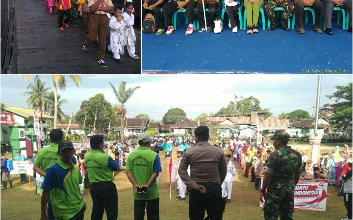 POLSEK MUARA PAHU AMANKAN GIAT PAWAI PEMBANGUNAN