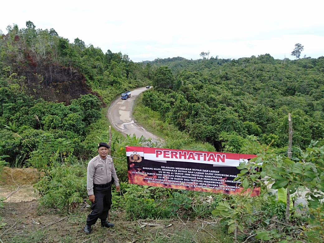 Cegah kebakaran hutan, PS. Kanit Binmas sampaikan himbauan kepada masyarakat