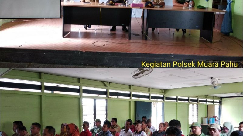 Lakukan Upaya Pencegahan Dini, Kapolsek Jadi Pembicara dalam Kegiatan Rapat Koordinasi Pencegahan dan Penanggulangan Karhutla di Kec. Muara Pahu