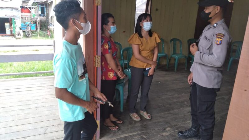 Ikuti Aturan Pemerintah, Polsek Bentian Besar Rutin Himbau Warganya Tetap Memakai Masker Saat Keluar Rumah