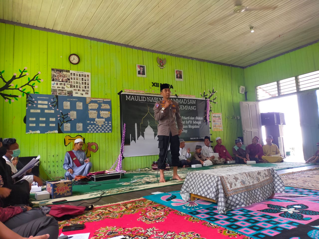 KAPOLSEK JEMPANG POLRES KUBAR HADIRI  GIAT MAULID NABI MUHAMMAD SAW