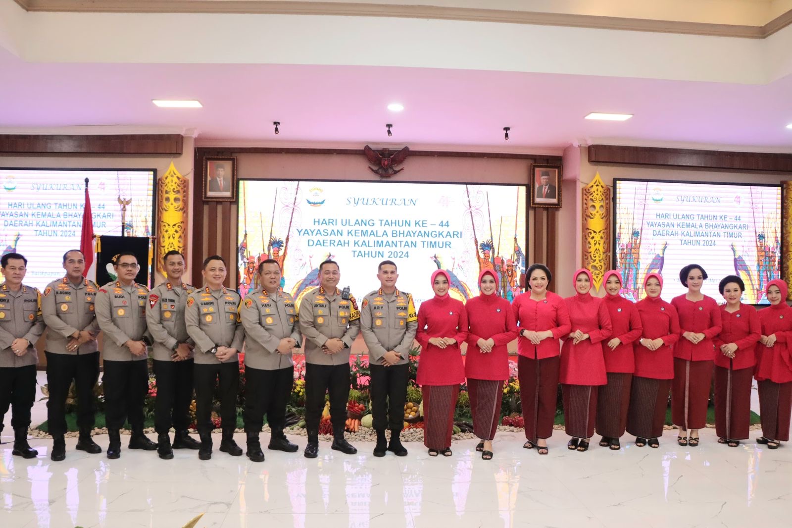 Kapolresta Samarinda Hadiri Puncak Peringatan Hari Ulang Tahun Ke-44 Yayasan Kemala Bhayangkari Daerah Kalimantan Timur