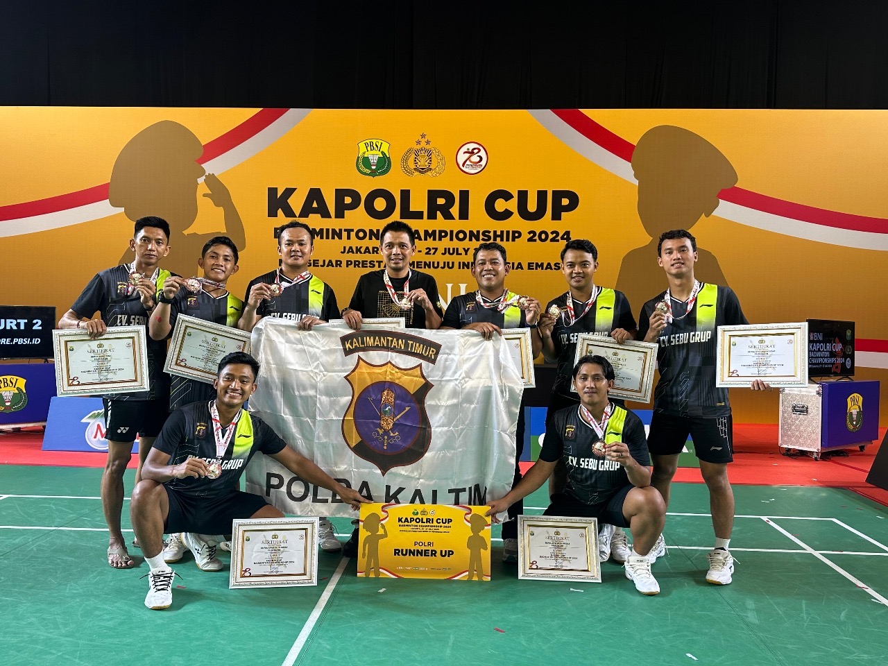 Tim Badminton Polda Kaltim Raih Juara 2 di Kapolri Cup 2024