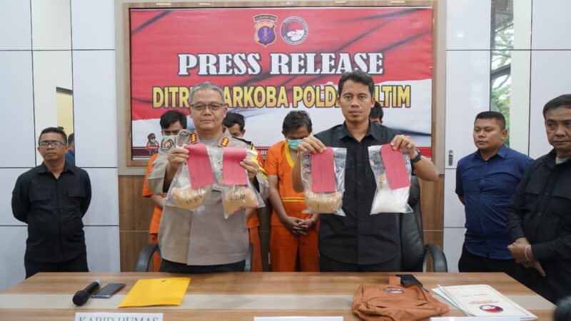 Polda Kaltim Gelar Press Release, Ungkap Kasus Narkotika