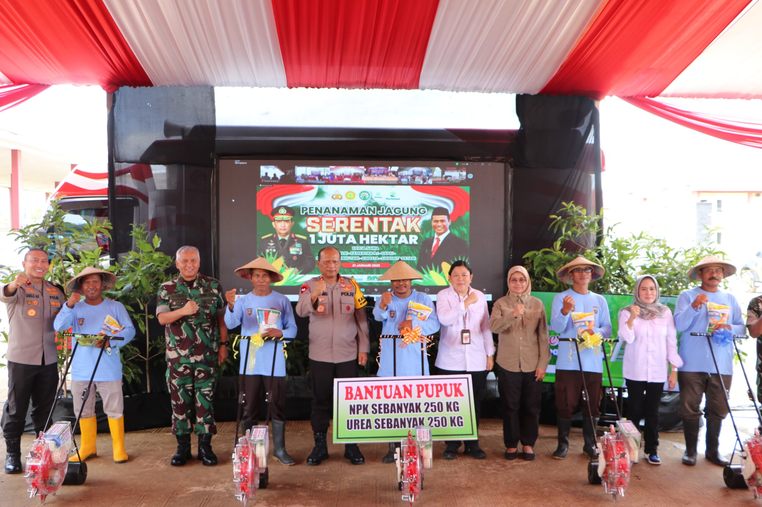 Dukung Program Penanaman Jagung 1 Juta Hektar, Polda Kaltim Garap Lahan di Sekolah Polisi Negara Jonggon