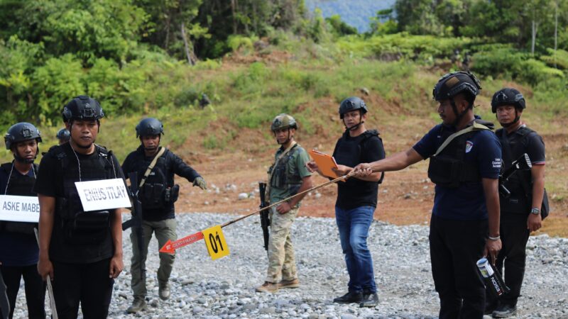 *Satgas Ops Damai Cartenz Secara Profesional Gelar Rekonstruksi Keterlibatan Nikson Matuan Saat Penembakan Anggota Brimob*